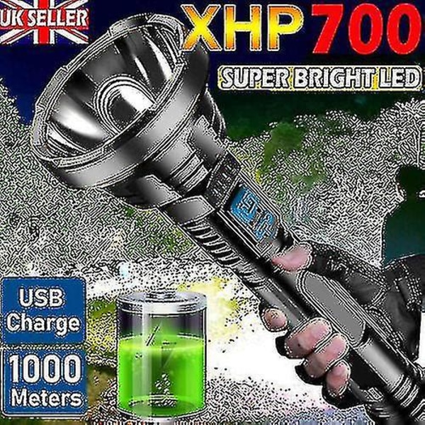 1200000lm LED Ficklampa Super Bright Torch USB Uppladdningsbar Lampa Hög effekt