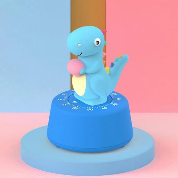 Kjøkkenform Mekanisk Timer Energisparing og Miljøvennlig Timer for Baking Steking Koking av Egg (Blå Dinosaur)