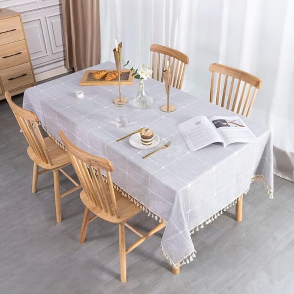 Rektangulær dug i bomuldslinned, 140x180 cm, til hjemme- og køkkenbord