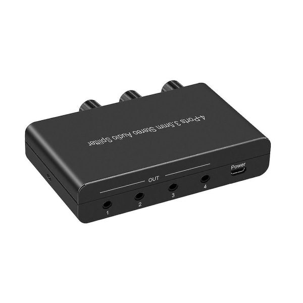 4-jack Multi Headphone Audio Splitter Hörlursdelare med och diskant, 3,5 mm portingång 3,74x2,12x0,82 tum Storlek