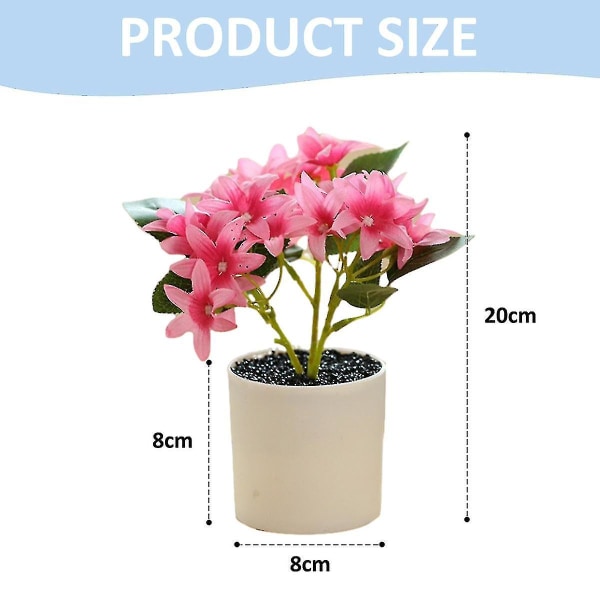 Konstgjord Blomma Simuleringsblomma Fembladig Hortensia Bonsai Kreativ Heminredning Silkeblomma Växt Krukväxt