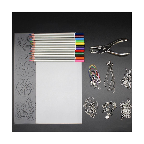 Krympslang Materialpaket DIY Led Tråd Krympbar Plastark Hårspänne Blomma Hängande Hantverk Material