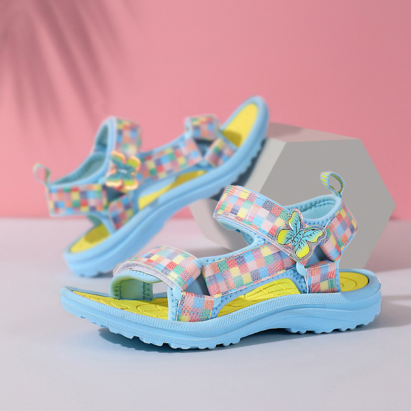 Trendiga Söta Sandaler med Öppen Tå för Flickor, Andningsbara Lätta Sandaler för Inomhus, Utomhus och Strand, Sommar Lemon Yellow 31
