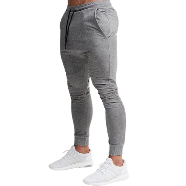 Herrebukser Jogging Elastisk midje Joggebukse Sportsbukse med snøring Light Gray 2XL