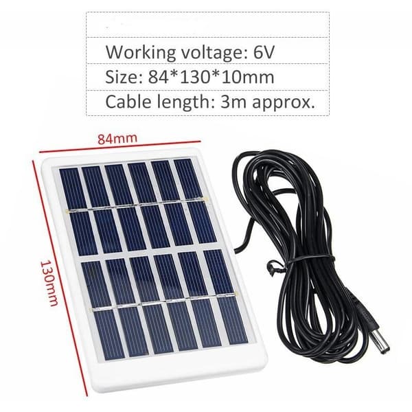 1,2W 6V Mini Bærbar Solcellepanel Solcellelader egnet for solcellegatelys og andre systemer