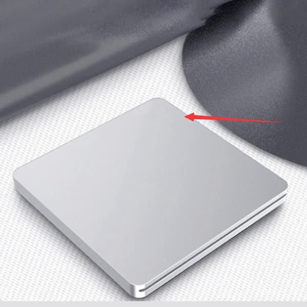 USB Extern CD/DVD-enhet Typ C Bärbar Enhetsfri CD-spelare för Laptop PC Windows, silver