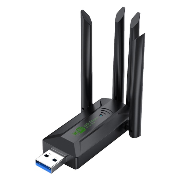 1200 Mbps Dobbelbånds USB Wifi-adapter 2.4 GHz 5 GHz WiFi med 4 antenner PC Mini-datamaskin 600 Mbps Nettverkskortmottaker