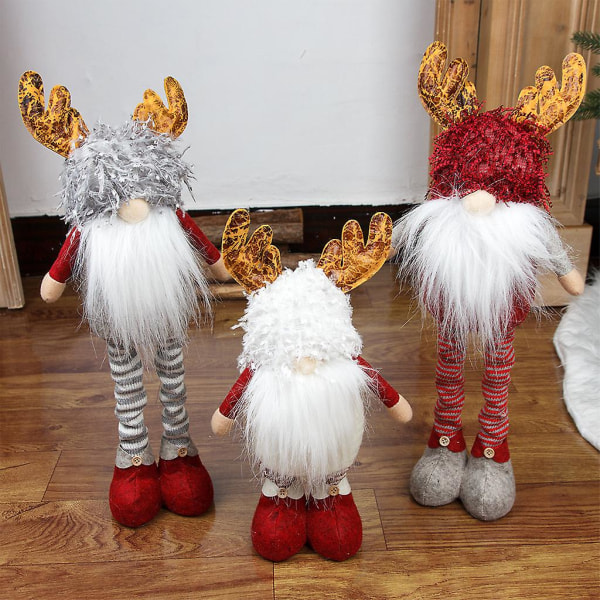 Joulutonttu porohirvi Ruotsalainen Tomte Gnome -täytteinen pehmo sisäänvedettävällä jousijaloilla Joulukoristeet Koristeet Lomakodin sisustus