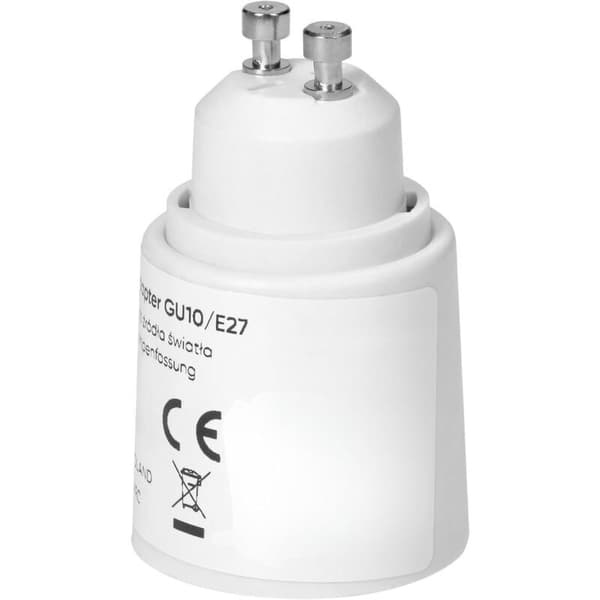 GU10 - E27 lampunpitimen sovitin, GU10 - E27 LED-lampunpitimen sovitin, GU10/E27-kantasovitin, lampunpitimen muunnin