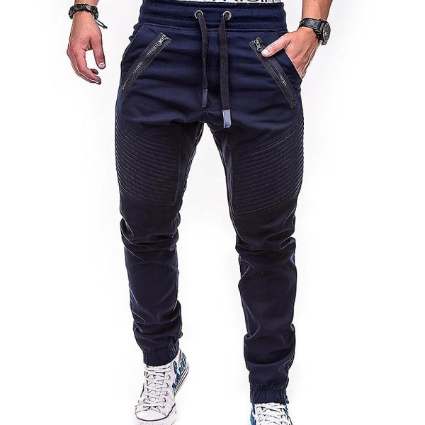 Menn Sport Bukser Joggebukser Joggebukser Navy Blue M