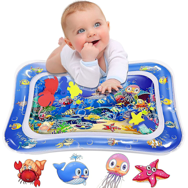 Oppustelig Tummy Time Måtte Premium Baby Vandlegemåtte Kompatibel Spædbørn Og Småbørn Baby Legetøj Kompatibel 3 Til 24 Måneder, Styrk Din Babys Muskler