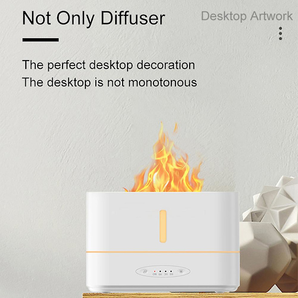 Fjärrkontroll Simulerad Eld Aromaterapi Diffuser Stor Kapacitet Plug-in Luftfuktare för Vardagsrum Hem
