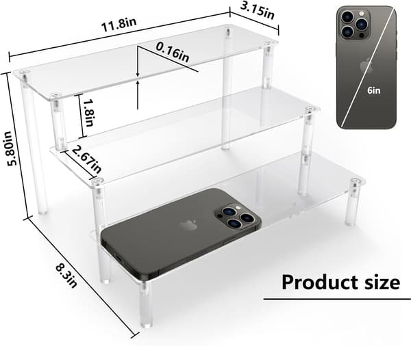 Akryl Display Riser, Klar Parfym Organizer, 3-vånings Cupcake Stativ