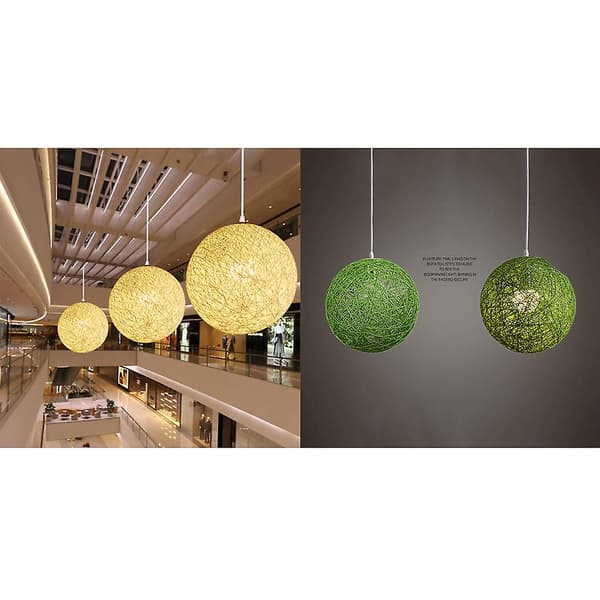 Vit bambu, rottinglampa sfärisk rottinglampa