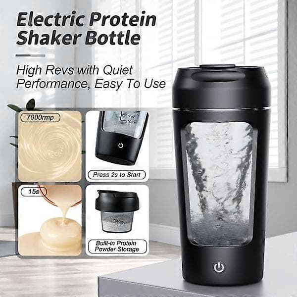 Elektrisk Protein Shaker Flaska, Mixerflaskor för Kaffe, Mjölk, Choklad