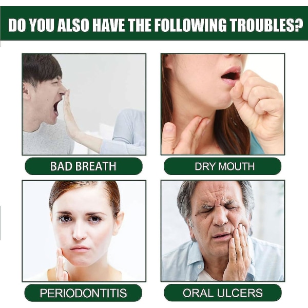 Oral Care Spray,oral Care Health Spray,oral Breathing Spray,urtemundspray,beskyt tænder og tandkød,reducer dårlig ånde 3 stk.