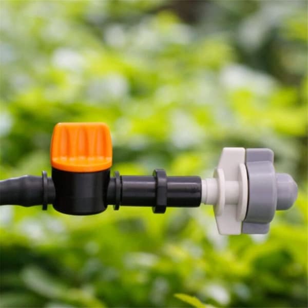 10 stycken Micro 4/7mm 1/4 hullingförsedd trädgårdsslang Vattenflödeskontrollventil Droppbevattningssystem Trädgårdsslangkopplingar Tillbehör