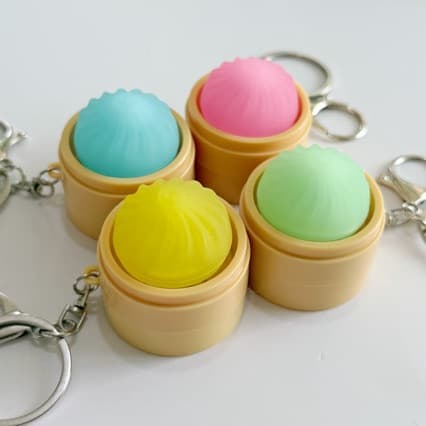 Dumpling Leksaksnyckelring, Söt Sensorisk Klickleksak med Blinkande Ljuseffekt, Mini Sensorisk Leksak för Vuxna, Ångestlindring & Stressreducering (Grön)
