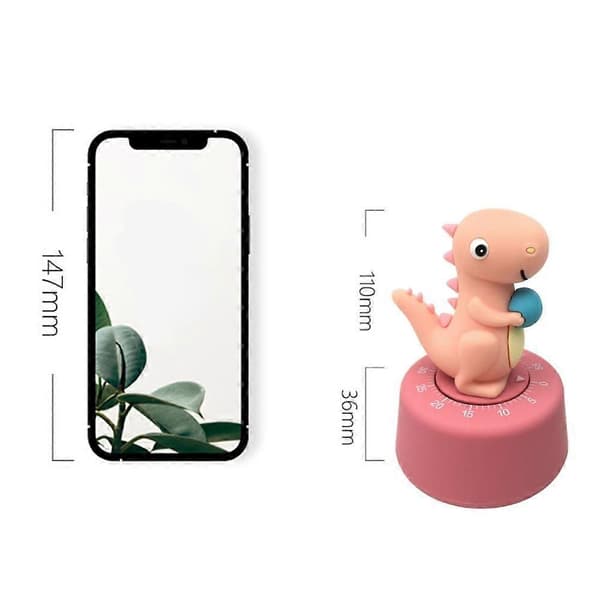 Kjøkkenform Mekanisk Timer Energisparing og Miljøvennlig Timer for Baking Steking Koking av Egg (Blå Dinosaur)
