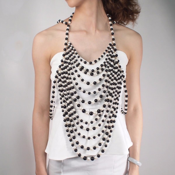 Pearl Body Chain korut naisille - Muoti käsintehdyt Pearl Body Chain olkakoru rintaliivit