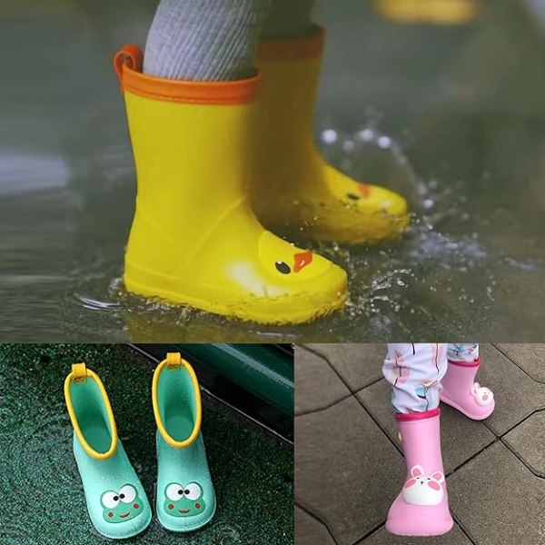 Lasten Wellington Boots Tyttöjen Vedenpitävät Sadesaappaat Pojat EVA Liukumattomat Kevyet Wellies Kumiset Toddler ulkoilukengät A Blue 140