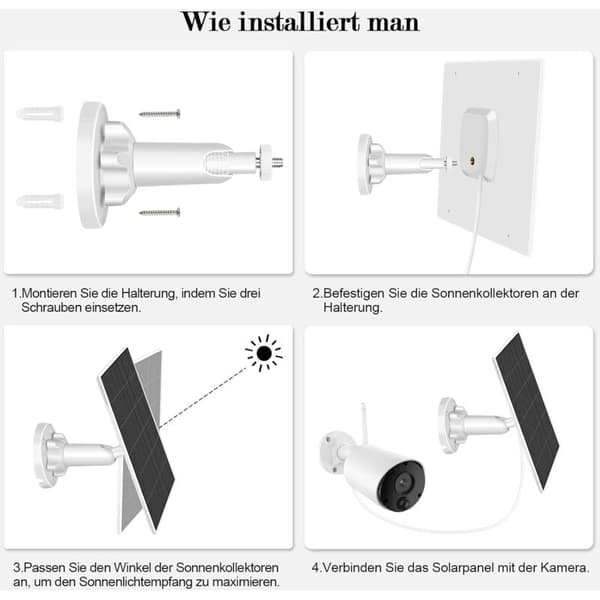 3W solcellepanel for trådløst utendørs sikkerhetskamera. 6V IP65 USB solcellepanel strømforsyning for 3m batteridrevet sikkerhetskamera.