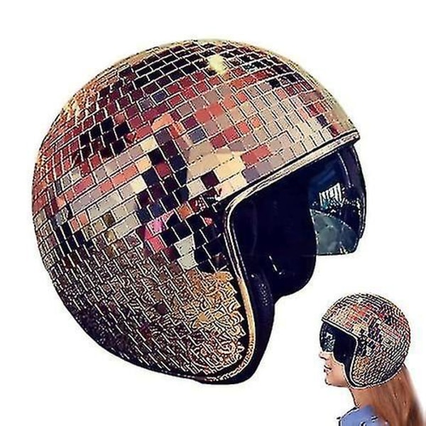 Discokuglehjelme Hat med tilbagetrækkeligt visir Glitterglasdiscohjelm Fantastiske diskokuglehjelme