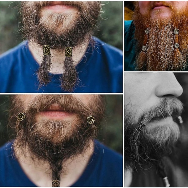 Ymhpride Viking Beard Beads Antikke nordiske hår Tube Beads Dreadlocks Beads For