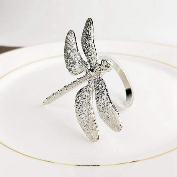 24 stk. Dragonfly Servietringe, Zink Legering Serviet Spænde Sølv Serviet Ring Til Hotel Bryllup Ferie