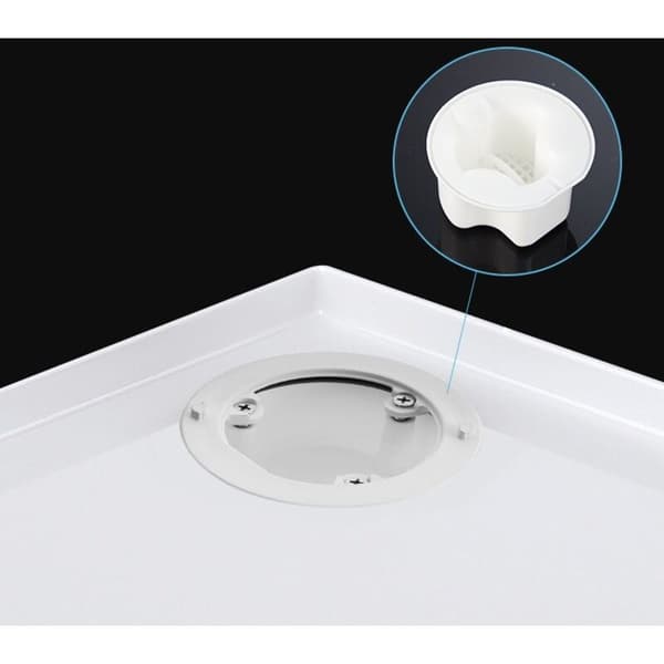 Bruseafløbsprop til 90 mm diameter hul, forkromet ABS-hus, essentiel, hurtig installation, kompakt størrelse