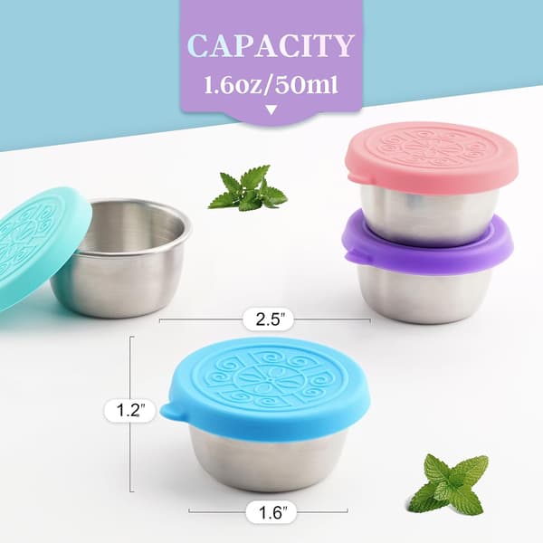 6x1,6 Oz Salatdressingbeholdere med låg