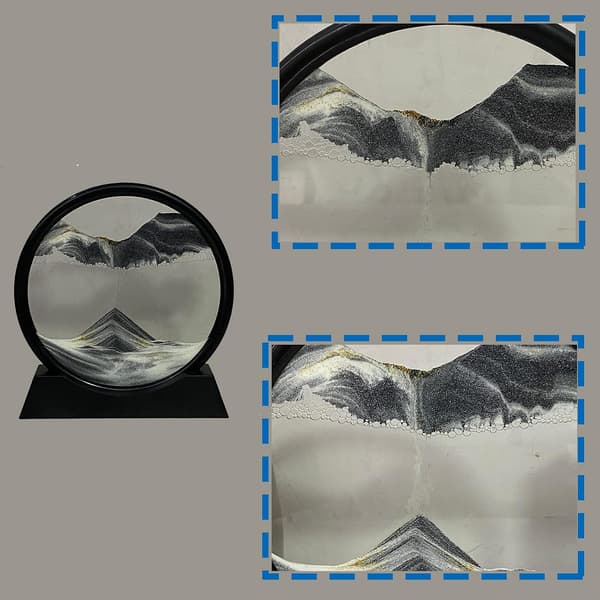 Bevegelig sandkunstbilde, 3D dyphavs flytende sand (svart, 7 tommer)