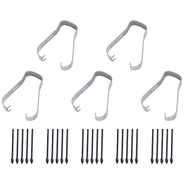 Stylus Nib S6 Nib S7 Påfyllning N10 Utbytbara S22 Nib N20 Påfyllning 1 Set 25 Svarta Pennhuvuden + 5 Klämmor