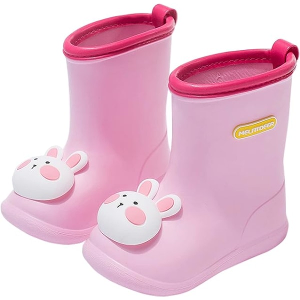 Barn Wellington Stövlar Flickor Vattentäta Regnstövlar Pojkar EVA Halksäkra Lätta Wellies Gummi Utomhus Småbarnsskor A Pink 200