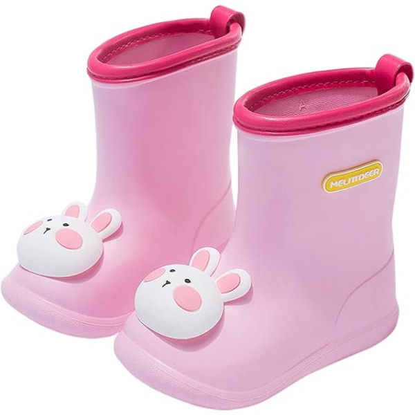 Børns gummistøvler til piger, vandtætte gummistøvler til drenge, EVA skridsikre lette gummistøvler, gummistøvler til udendørs brug til småbørn A Pink 180