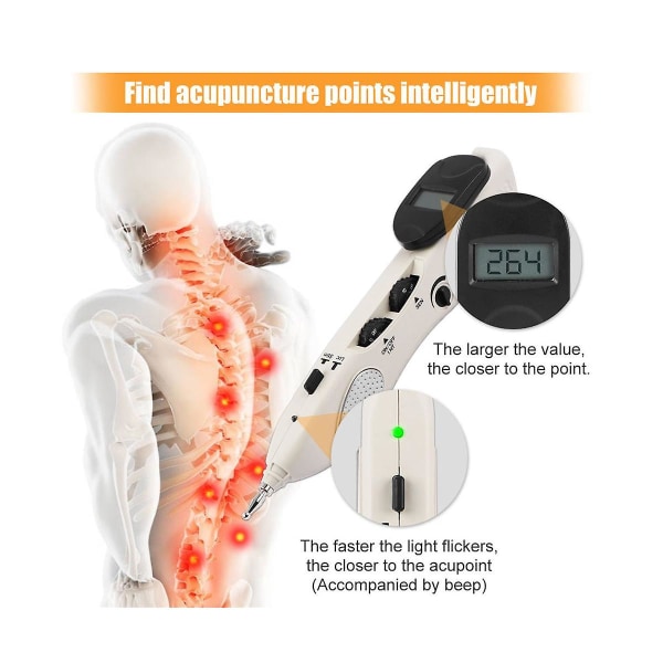 Elektronisk akupunkturpenn Tipunktsdetektor Acupuntura Massasje Smerte Akupunktur Meridian Energy Pen Muskelstimulator