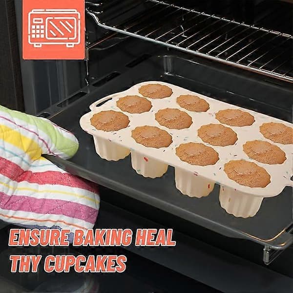 4 stk. silikone muffinsforme, 12-kops muffinsforme, non-stick muffinsplade til muffins, kager, cupcakes