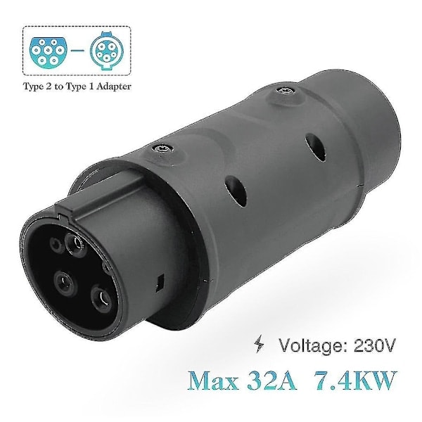 SAE-adapter IEC 62196 Typ 2 till J1772 Typ 1 för laddning av elfordon