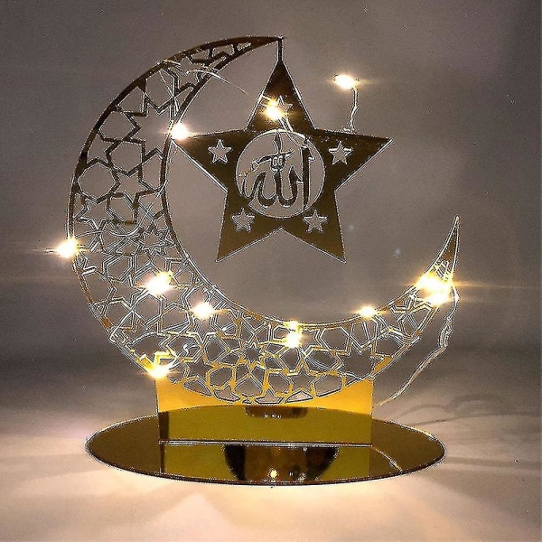 Ramadan Akryl dekorationer til hjemmebord til islamiske festartikler