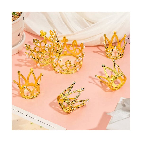 15 st Crown Cake Topper, Mini Baby Cupcake Crowns för Blomsterarrangemang Cupcake Baby Shower Bröllop