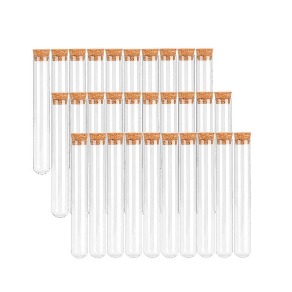 60 kpl testiputkea korkilla, 16x150mm(20ml), muoviset testiputket Kraft-paperilapulla ja köysisuppilolla
