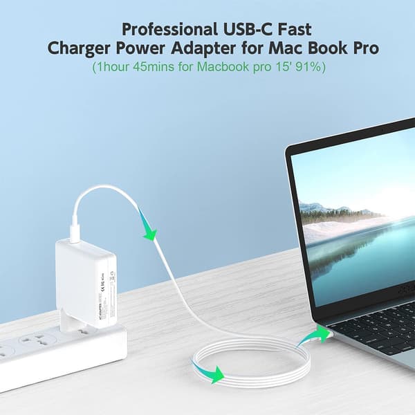 61W bærbar lader for Macbook Pro (Apple 87W/61W strømadapter)