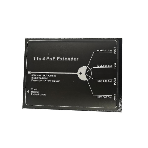 1 To 4 Poe Extender 10/100m 4 Port Poe Extender Ieee802.3at Poe Extender Max Extend 250m 65w Max Fo