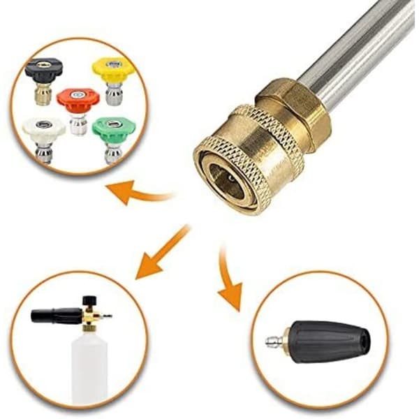 Topptryckstvättadapter. 1/4\" hona snabbkoppling. Halsmunstyckskopplingar, pistol och trycktvättadapter för Karcher HD