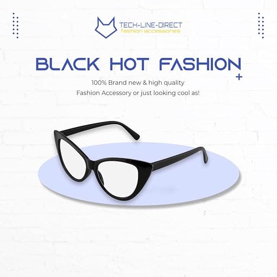 Cat Eye Dame Sort Hot Salg Mode Klare Glas Nerd Geek Briller Retro Stil