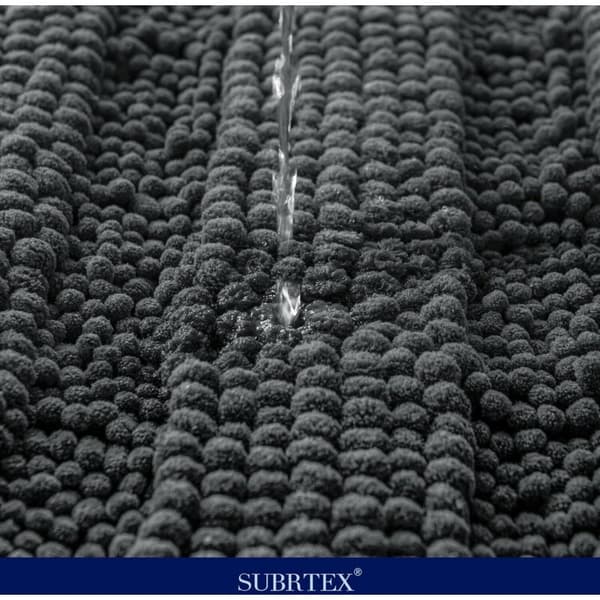 40×60. Grå ekstra absorberende badematte, mikrofiber chenille dusjmatte, maskinvaskbar