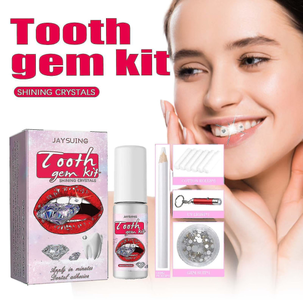 Tooth Gem Kit Hammaskoristelu Kiiltävä Tarra Spice Girl Korut Helppo poistaa ja asentaa Crystal hammaspora