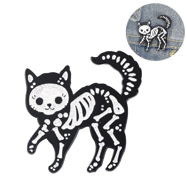 2 X Creative Unisex Cat Skelet Emalje Broche Pin Badge Jeans Jakke Krave Decor