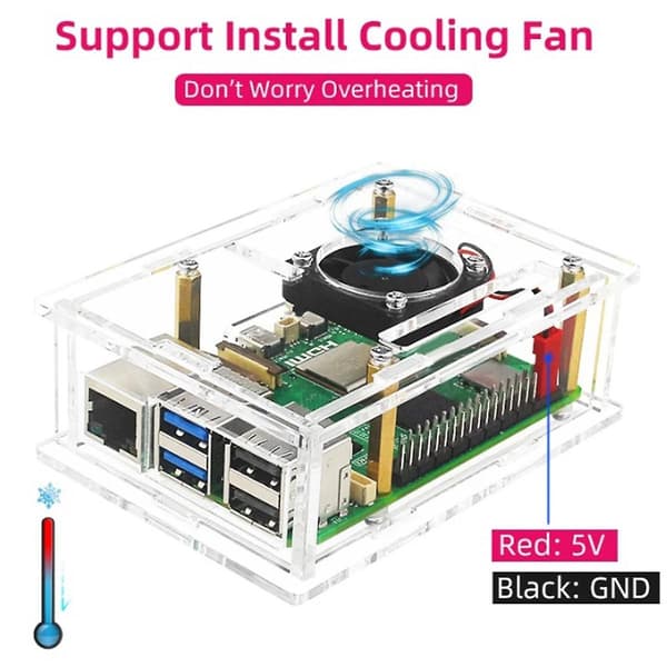 Til 5 Akrylkasse Transparent Hylster Til Pi 5 B