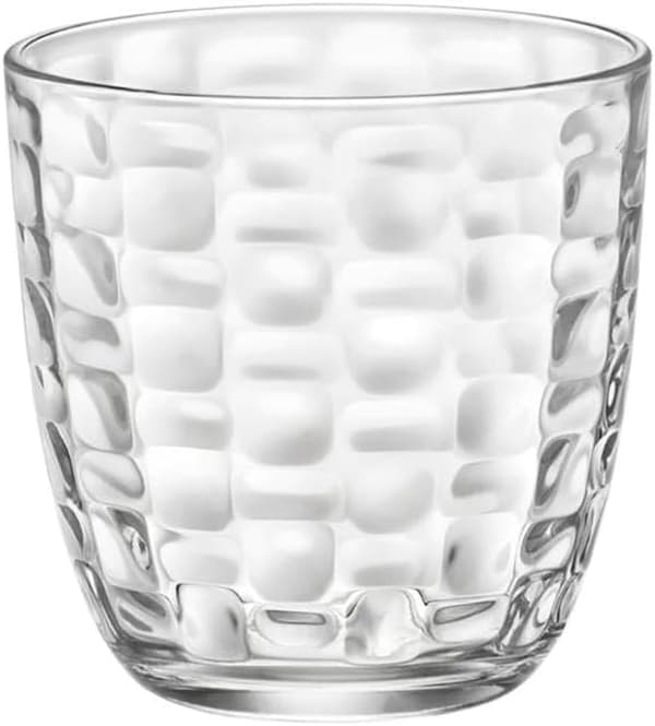Set med sex transparenta dricksglas